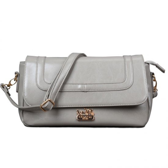 Coach Madison In Saffiano Medium Grey Crossbody Bags EKZ